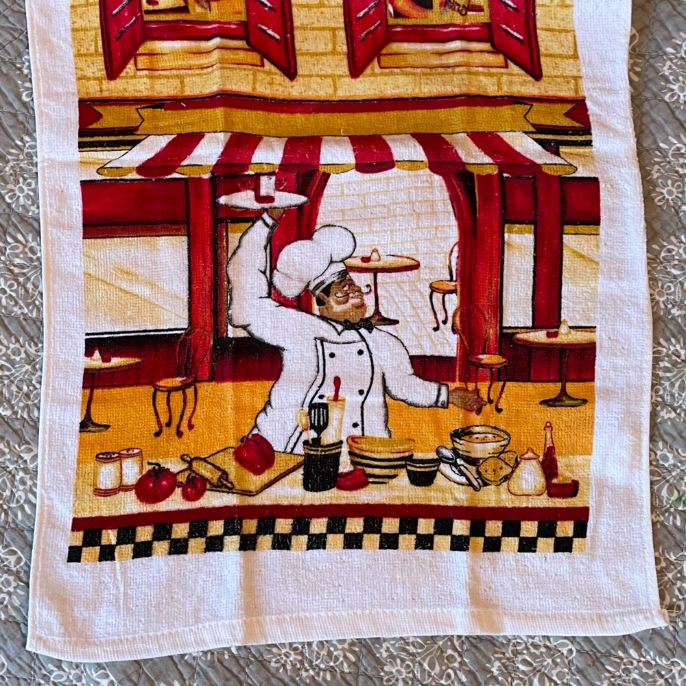 Cute Italian Chef Tea Towels and Pot Holders Set for Kitchen NWT - Picture 5 of 7